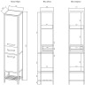 Шкаф пенал Sanflor Норд 35 R С04608 Белый матовый Черный МДФ / ЛДСП