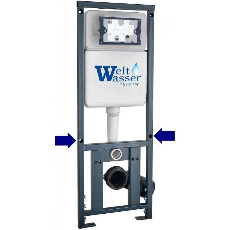 Комплект унитаза с инсталляцией WeltWasser MARBERG 410 + GELBACH 043 MT-BL + MAR 410 RD CR 10000011995 цвет Черный матовый с сиденьем Микролифт и клавишей смыва цвет Хром