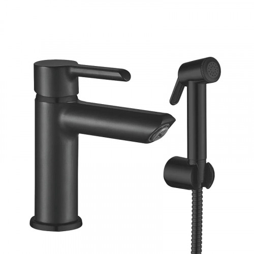 Смеситель для раковины Shevanik S6071H с гигиеническим душем цвет Черный
