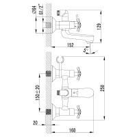 Смеситель для ванны Lemark Partner LM6542C Хром латунь на стену