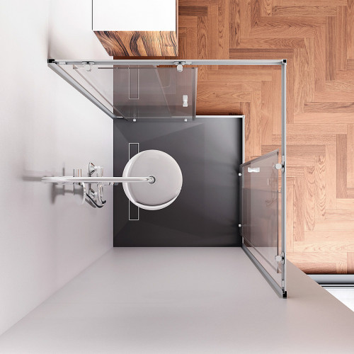 Душевой уголок AM.PM Sunny 100х100 W87G-403-100100-MT профиль Хром матовый стекло прозрачное