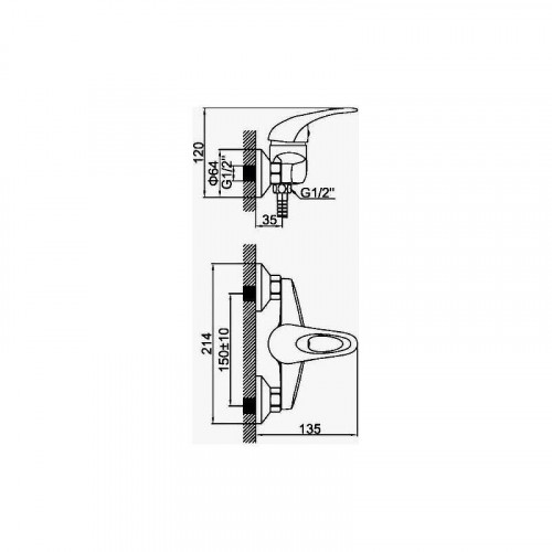 Смеситель для душа D-Lin D160409 цвет Хром