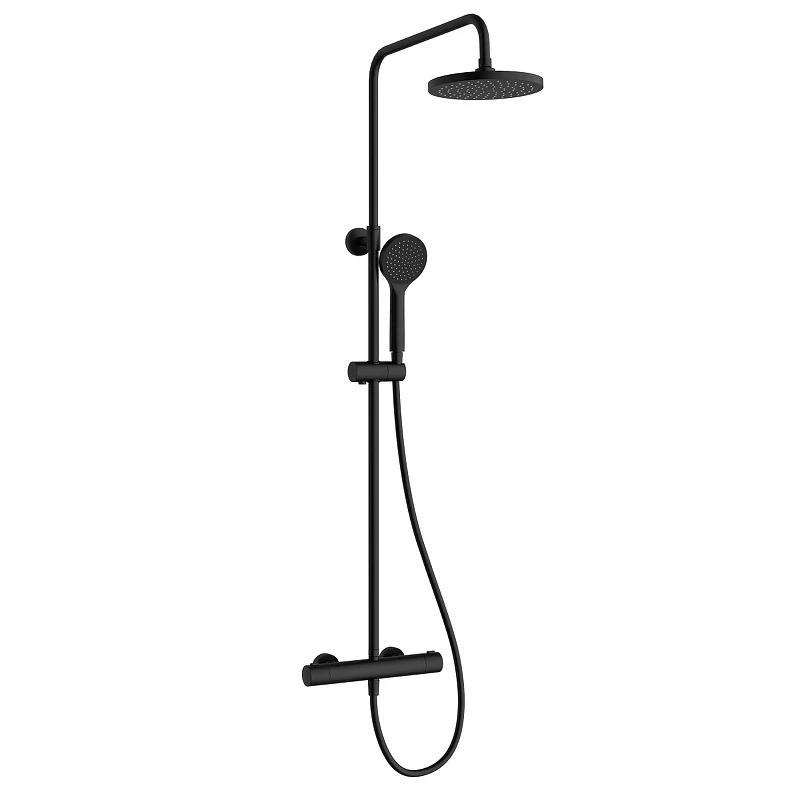Душевая система Vitra Joy A4729836EXP с термостатом цвет Черный матовый