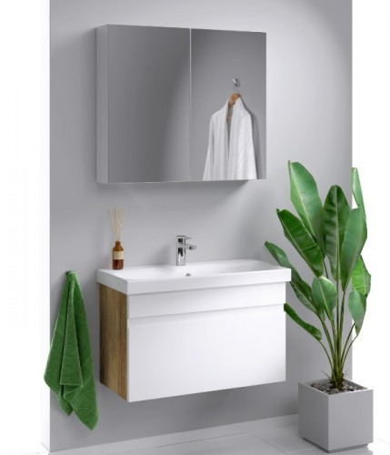 Тумба под раковину Aqwella Smart 80 SRT0108DB подвесная Дуб балтийский МДФ / ЛДСП