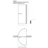 Душевая дверь Maybah Glass MGD-462-5 900x1980 на монопетле Хром матовый стекло графитовое матовое