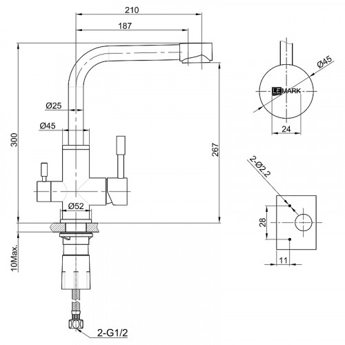 Смеситель для кухни Lemark Expert LM5061G Золото латунь