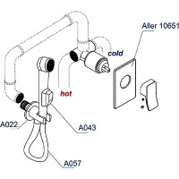 Гигиенический душ со смесителем WasserKRAFT Aller A010657 Хром латунь на стену