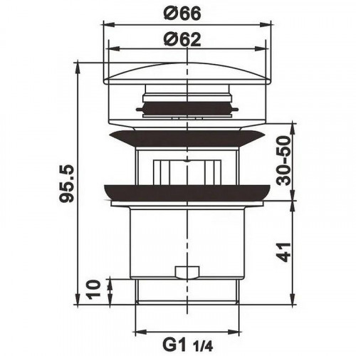 Донный клапан Maretti AC19Z12560 click-clack Черный матовый