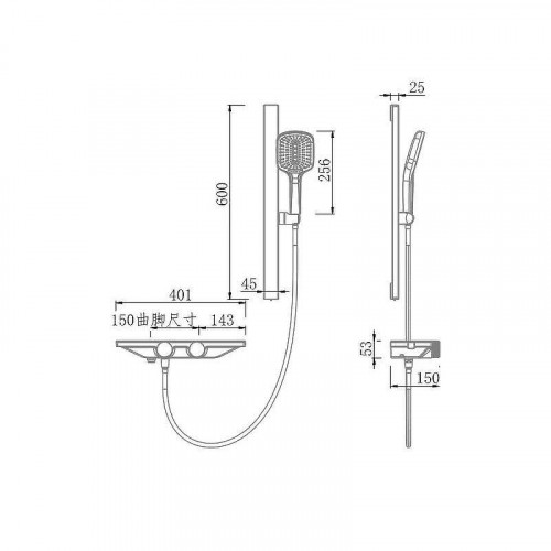 Смеситель для ванны Fmark FS24Q-03 цвет Графит
