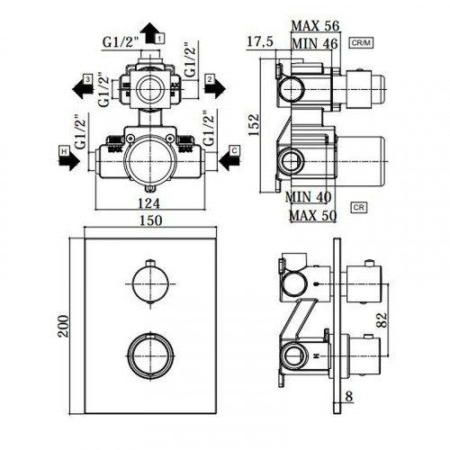Смеситель для душа Paffoni Light LIQ519CR Хром встраиваемый