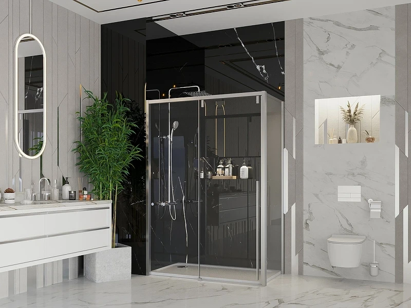 Душевой уголок Ambassador Intense 130x100 110021102IX-100IX профиль Хром стекло прозрачное