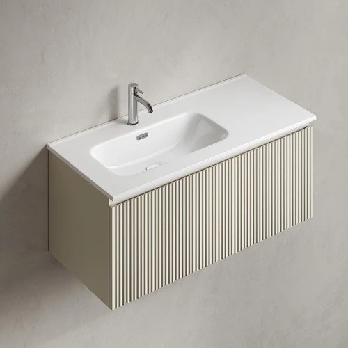 Тумба под раковину Sancos Snob R 1.0 100 L SNR1.0100LCE подвесная цвет Beige Soft