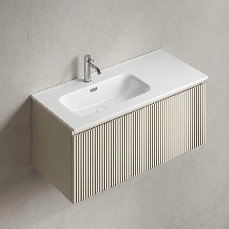 Тумба под раковину Sancos Snob R 1.0 100 L SNR1.0100LCE подвесная цвет Beige Soft
