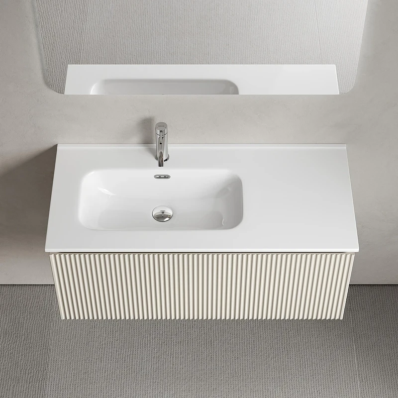 Тумба под раковину Sancos Snob R 1.0 100 L SNR1.0100LCE подвесная цвет Beige Soft