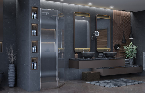 Душевой уголок Ambassador Diamond 90х90 12011111L профиль Хром стекло прозрачное