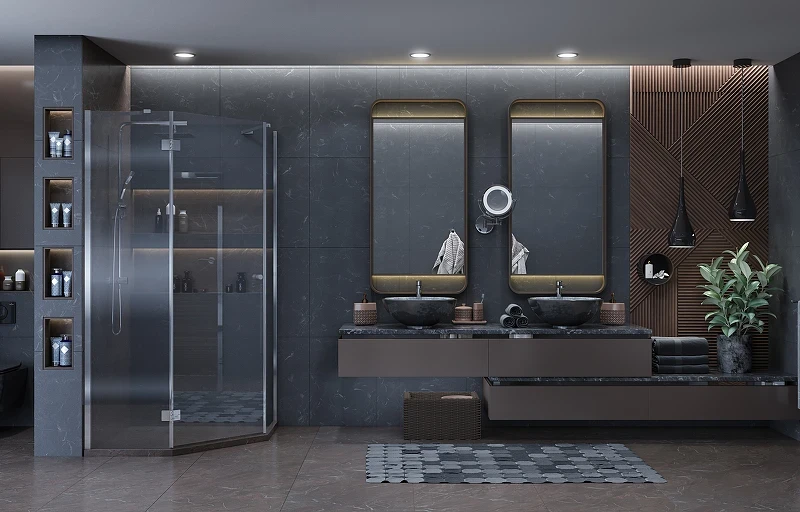 Душевой уголок Ambassador Diamond 90х90 12011111L профиль Хром стекло прозрачное