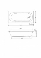 Акриловая ванна Cezares Piave 170x70 PIAVE-170-70-42-W37 без гидромассажа