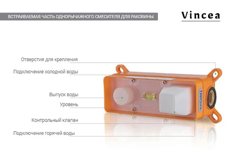 Смеситель для раковины Vincea Desire VBFW-1D1MB Черный матовый латунь встраиваемый