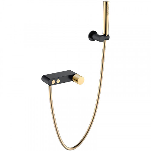 Смеситель для ванны Boheme Stick 123-BG.2 Черный матовый Золото латунь на стену