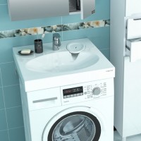 Раковина СанТа Луна 60 900103 на стиральную машину Белая искусственный камень (литьевой мрамор) на стиральную машину