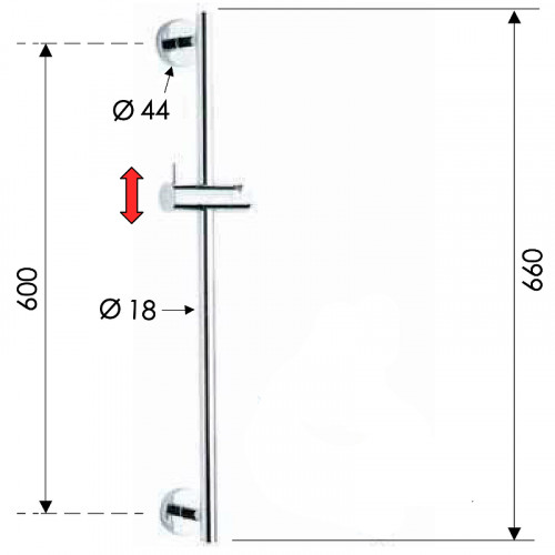 Душевая штанга Remer 317M Хром латунь на стену