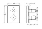 Смеситель для душа Jacob Delafon Modulo E75388-CP с термостатом Хром латунь встраиваемый