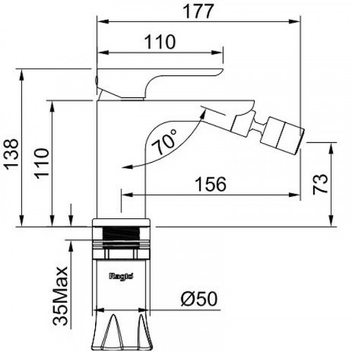 Смеситель для биде Raglo R03.50 Хром латунь