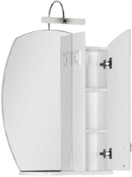 Зеркало со шкафом Aquanet Моника 60 186773 R Белое МДФ / ЛДСП, стекло