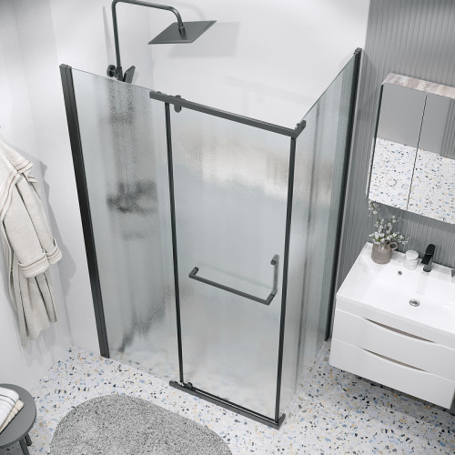 Душевой уголок Grossman Pragma 110х90 120.K33.03.1190.21.02 профиль Черный матовый стекло шиншилла