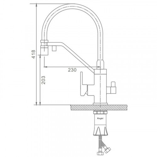 Смеситель для кухни Raglo R85.62.09 Графит матовый Черный латунь