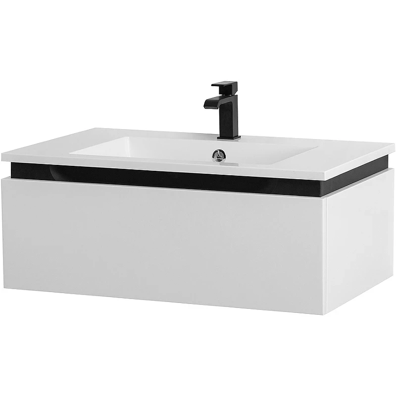 Тумба под раковину Cezares Slider 80 SLIDER-800-1C-SO-BO подвесная Bianco Opaco МДФ / ЛДСП