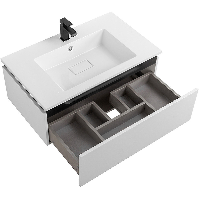 Тумба под раковину Cezares Slider 80 SLIDER-800-1C-SO-BO подвесная Bianco Opaco МДФ / ЛДСП