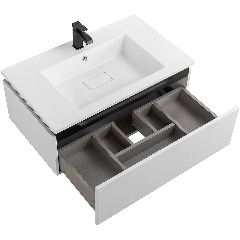 Тумба под раковину Cezares Slider 80 SLIDER-800-1C-SO-BO подвесная Bianco Opaco МДФ / ЛДСП