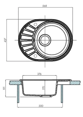 Кухонная мойка Aquaton Чезана 57 1A711232CS280 Кофе