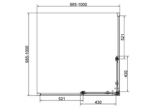 Душевой уголок Vincea Слим 8мм (Slim 8mm) 100х100 VSS-4SL100CL профиль Хром стекло прозрачное