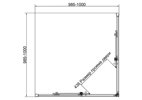 Душевой уголок Vincea Слим 8мм (Slim 8mm) 100х100 VSS-4SL100CL профиль Хром стекло прозрачное
