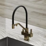 Смеситель для кухни Sancos Loro SC4007BG Золото брашированное Черный латунь
