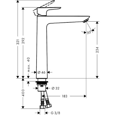 Смеситель для раковины Hansgrohe Talis E 71717000 Хром латунь