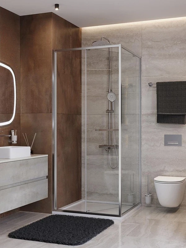 Душевой уголок Cezares Lux 90x90 LUX-A-FS-1-90-C-CR профиль Хром стекло прозрачное