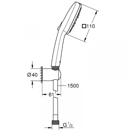 Душевой гарнитур Grohe Tempesta Cube 275882433 цвет Черный матовый