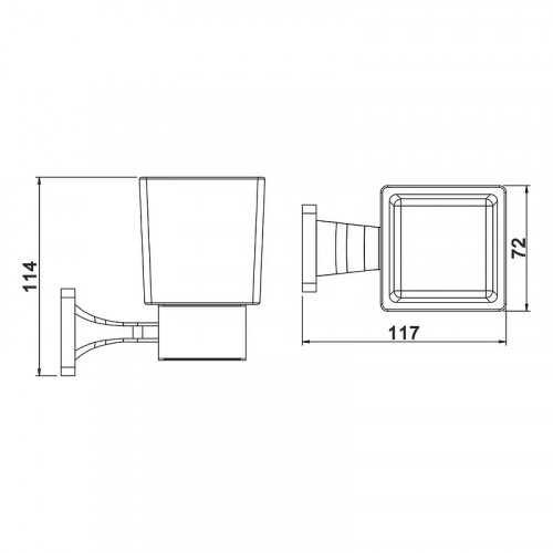 Стакан для зубных щеток Rose RG15H RG1512H цвет Черный
