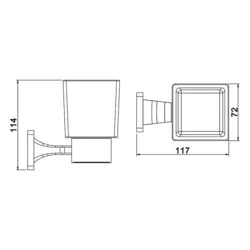 Стакан для зубных щеток Rose RG15H RG1512H цвет Черный