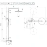 Душевая система Ravak Termo 300 TE 094.02/150 X070162 с термостатом Хром Черная латунь на стену