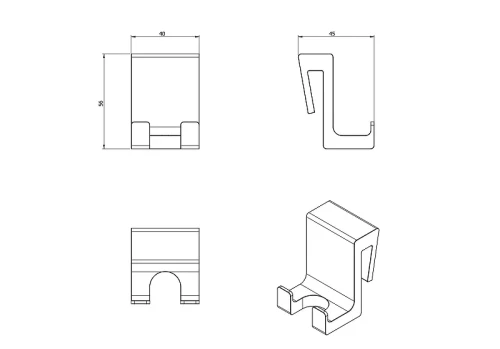 Двойной крючок Langberger Accessories 74183-00-02 цвет Черный матовый
