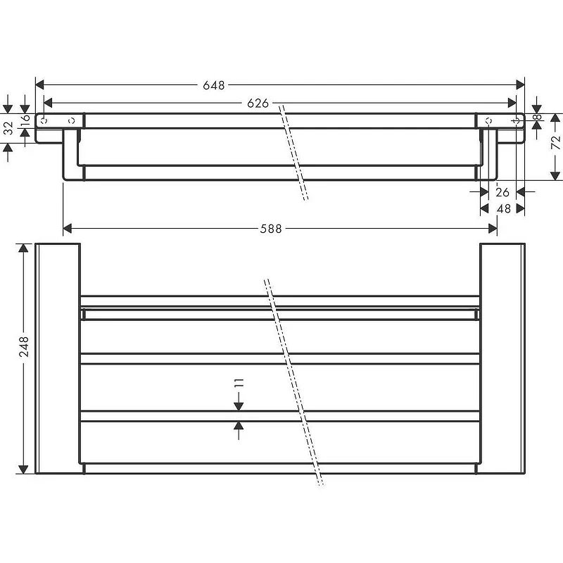 Полка для полотенец Hansgrohe AddStoris 41751140 Шлифованная бронза