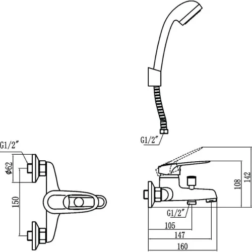 Смеситель для ванны Fmark FM3204 цвет Хром