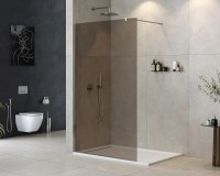 Душевая перегородка Cezares Liberta 120 LIBERTA-L-1-120-120-BR-Cr профиль Хром стекло бронзовое
