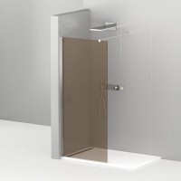 Душевая перегородка Cezares Liberta 120 LIBERTA-L-1-120-120-BR-Cr профиль Хром стекло бронзовое