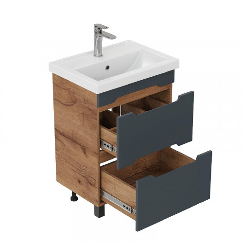 Тумба под раковину Onika Айленд 50 105042 цвет Дуб крафт золотой Графит