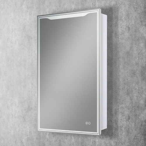 Зеркальный шкаф Art&amp;Max Merano 50 L AM-Mer-500-800-1D-L-DS-F с подсветкой цвет Белый